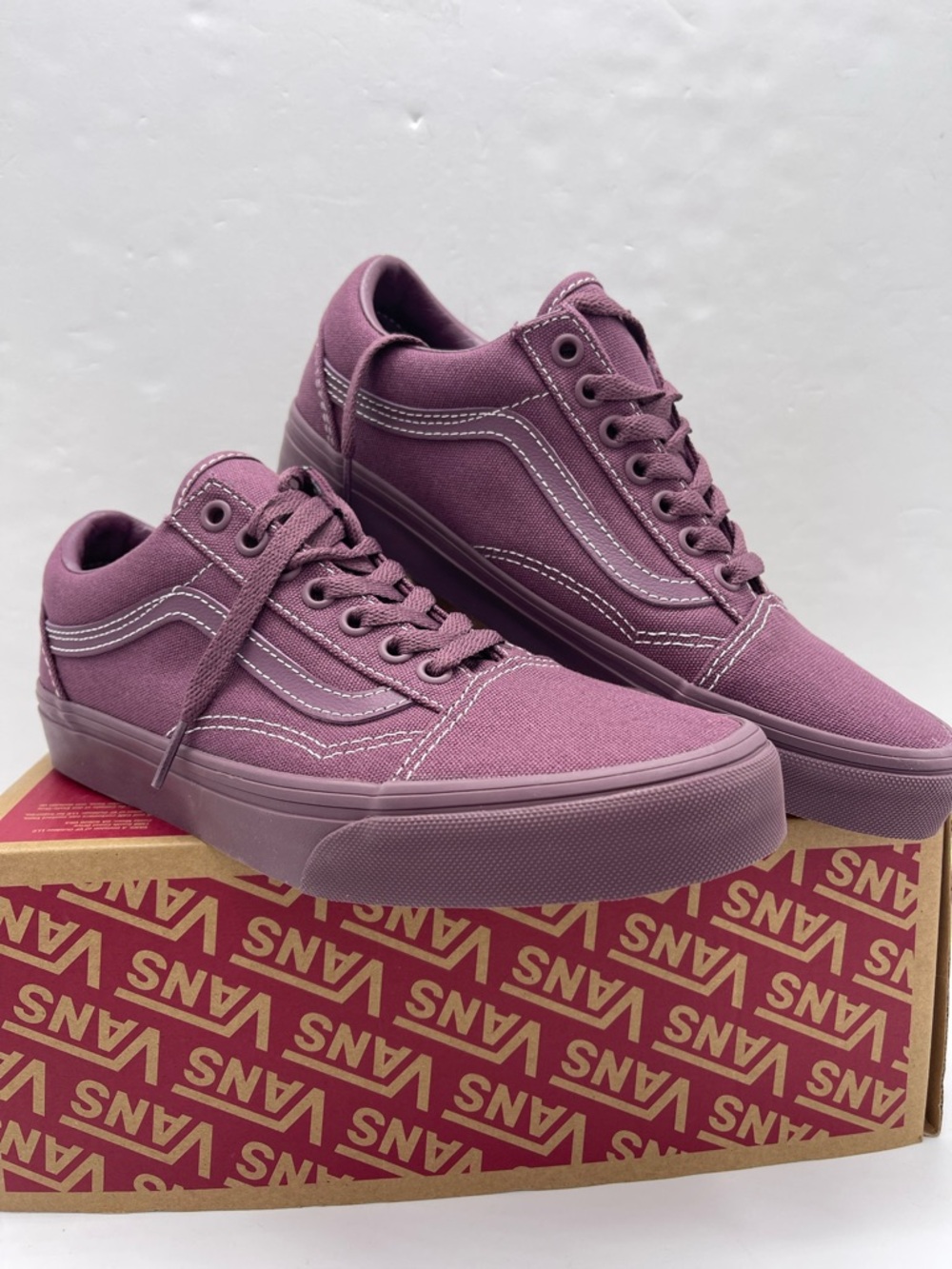 Vans WMNS Old Skool Plum Wine Pastel Mono Sneakers NWT - Picture 14 of 16